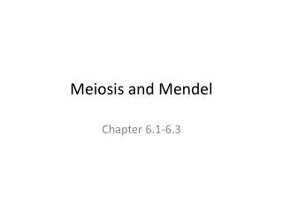 Meiosis and Mendel