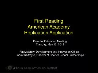 First Reading American Academy Replication Application
