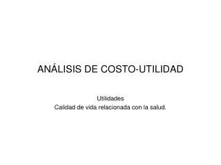 an lisis de costo utilidad