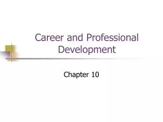 Career and Professional Development