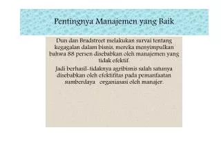 pentingnya manajemen yang baik