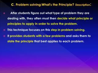 c . Problem solving:What's the Principle? Description :