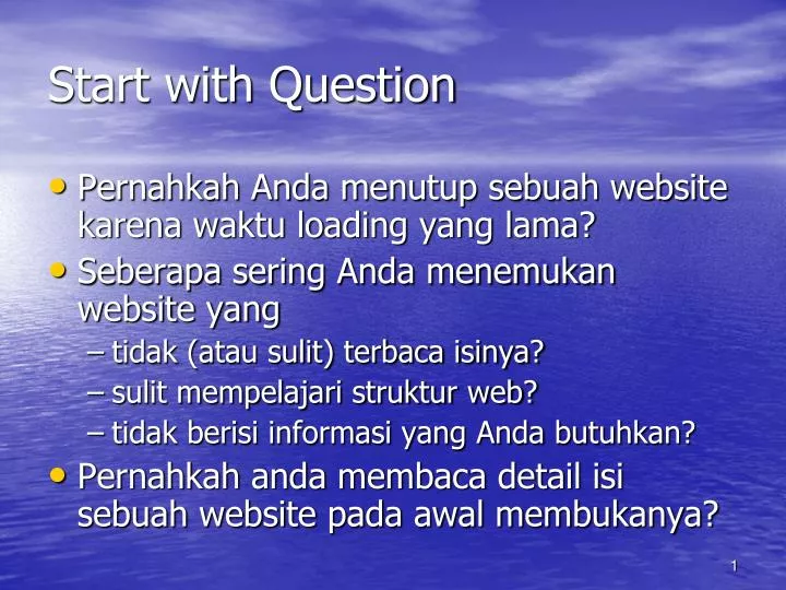 start with question