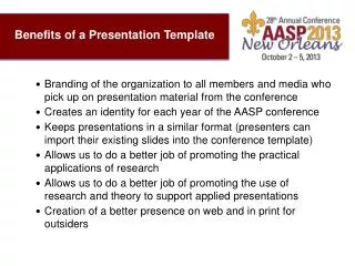 Benefits of a Presentation Template