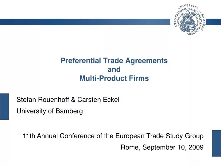 preferential trade agreements and multi product firms