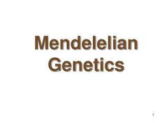 Mendelelian Genetics