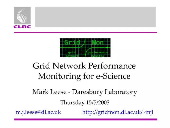 grid network performance monitoring for e science