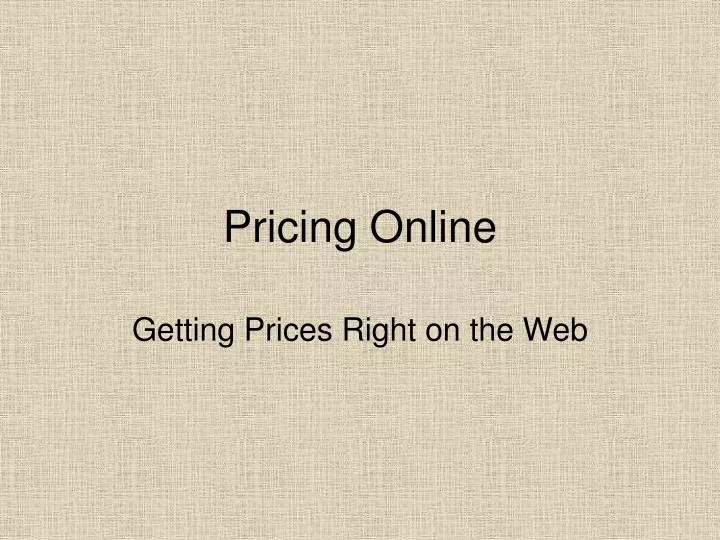 pricing online
