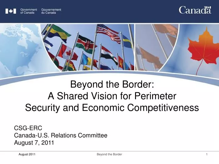 beyond the border a shared vision for perimeter security and economic competitiveness