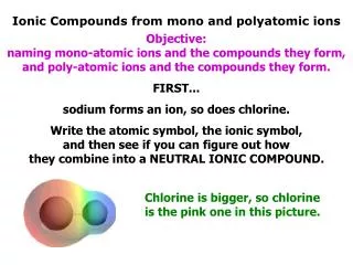 Ionic Compounds from mono and polyatomic ions