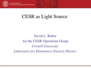 CESR as Light Source