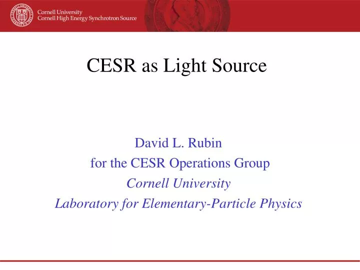 cesr as light source