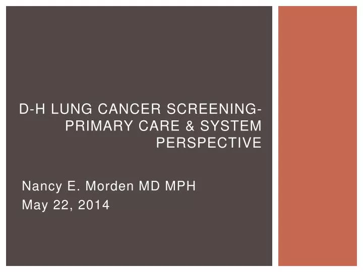 d h lung cancer screening primary care system perspective