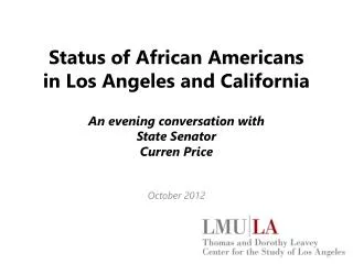 Status of African Americans in Los Angeles and California