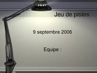jeu de pistes