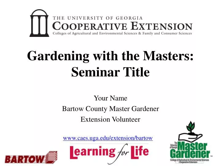 gardening with the masters seminar title