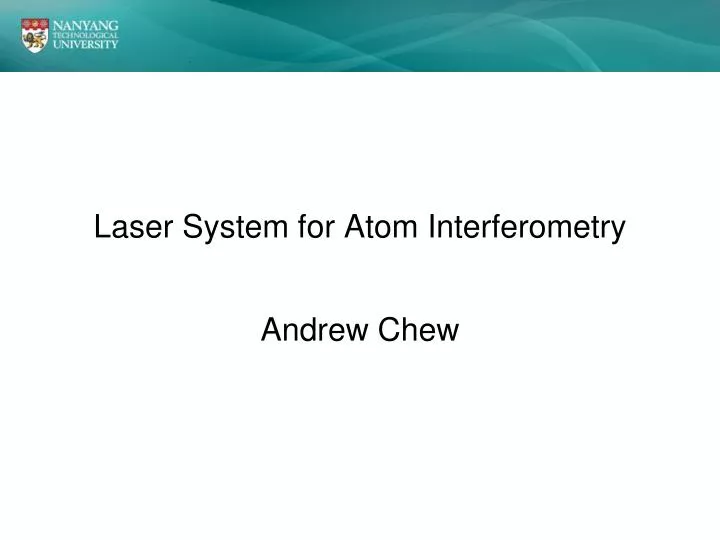 laser system for atom interferometry