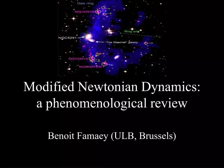 modified newtonian dynamics a phenomenological review