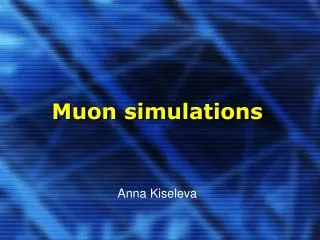 Muon simulations