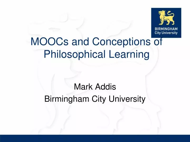 moocs and conceptions of philosophical learning