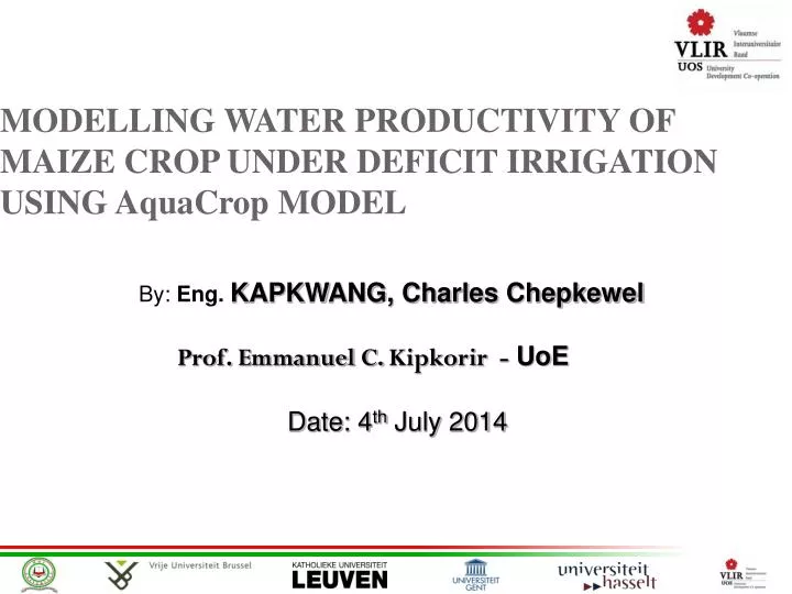 modelling water productivity of maize crop under deficit irrigation using aquacrop model