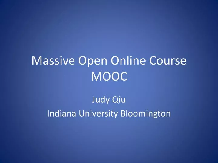 massive open online course mooc