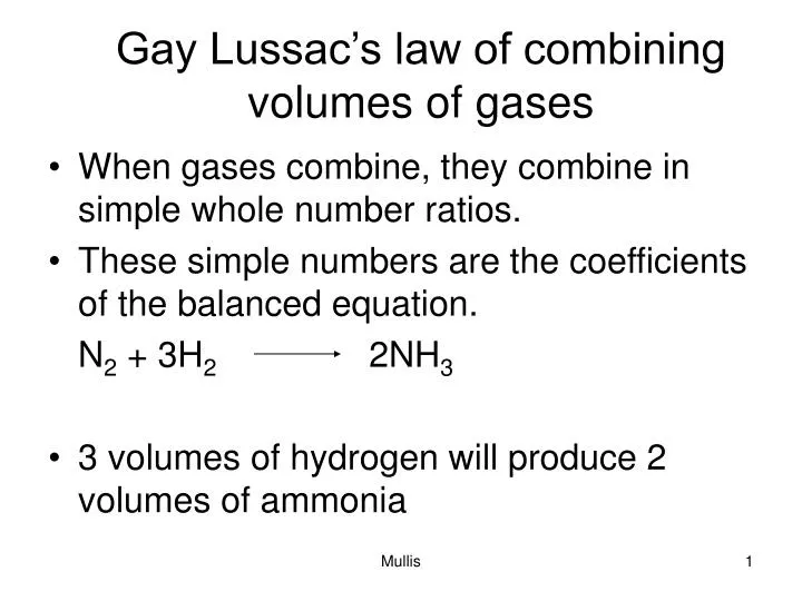 gay lussac s law of combining volumes of gases