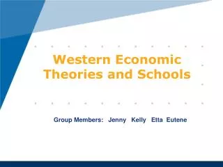 Western Economic Theories and Schools