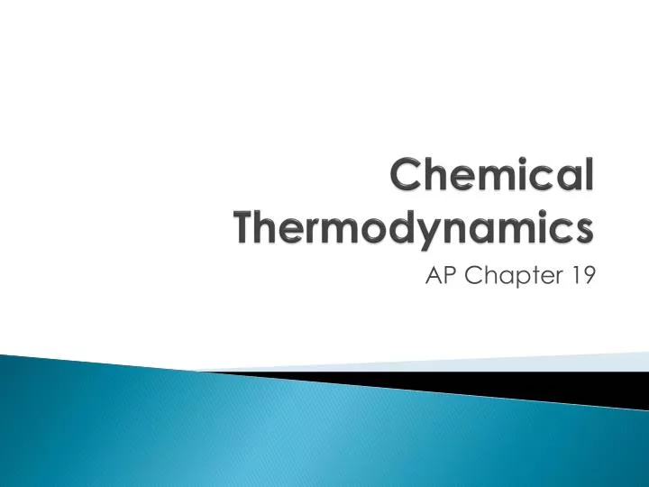 chemical thermodynamics