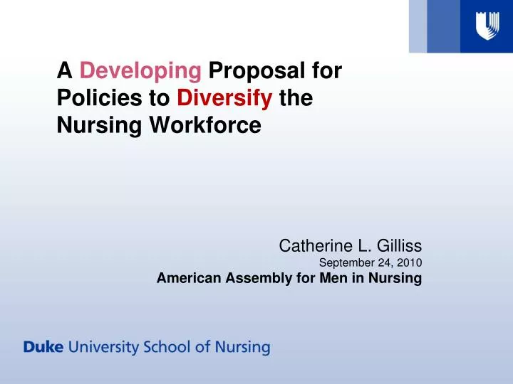 a developing proposal for policies to diversify the nursing workforce