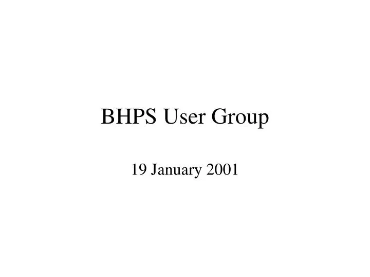 bhps user group