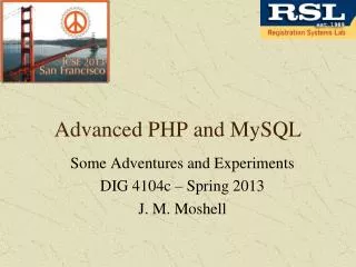 Advanced PHP and MySQL