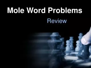 Mole Word Problems