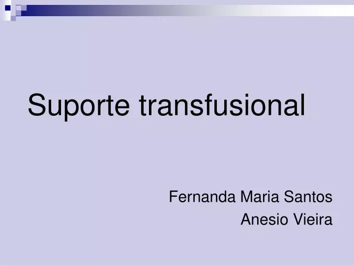suporte transfusional