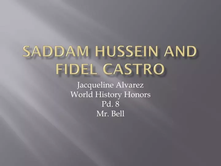 saddam hussein and fidel castro