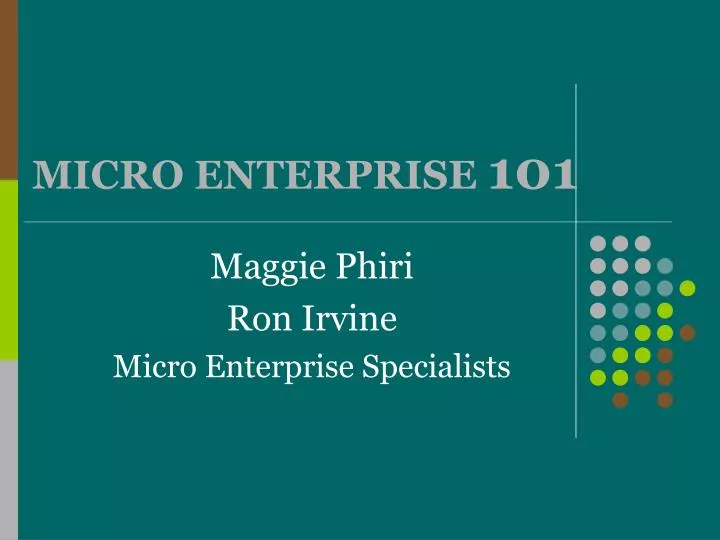 micro enterprise 101