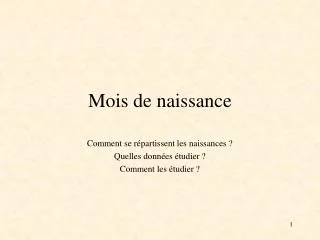 mois de naissance