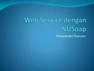 Web Service dengan NUSoap