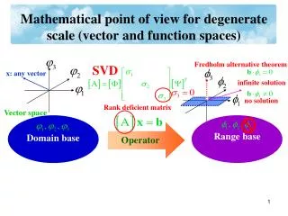 Mathematical point of view for degenerate scale (vector and function spaces)