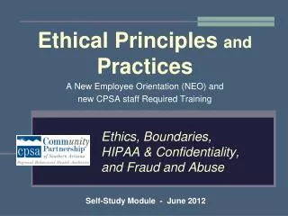 Ethics, Boundaries, HIPAA &amp; Confidentiality, and Fraud and Abuse