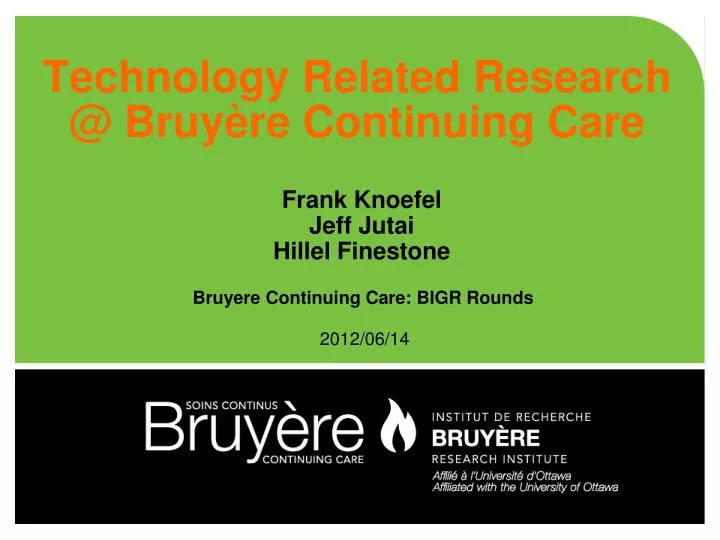 technology related research @ bruy re continuing care