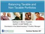 Balancing Taxable and Non-Taxable Portfolios