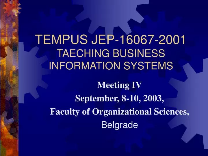 tempus jep 16067 2001 taeching business information systems