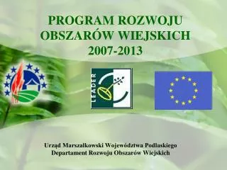 program rozwoju obszar w wiejskich 2007 2013