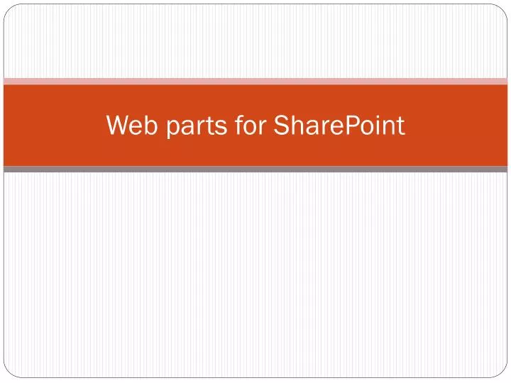 web parts for sharepoint
