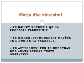 matja dhe vleresimi