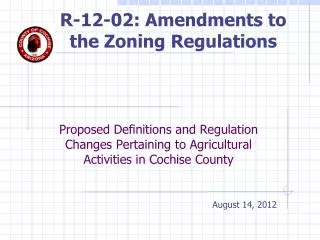 proposed definitions and regulation changes pertaining to agricultural activities in cochise county