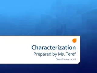 characterization prepared by ms teref