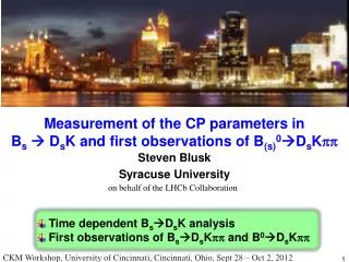 Measurement of the CP parameters in B s ? D s K and first observations of B (s) 0 ?D s K pp