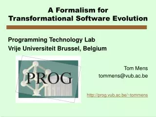 A Formalism for Transformational Software Evolution